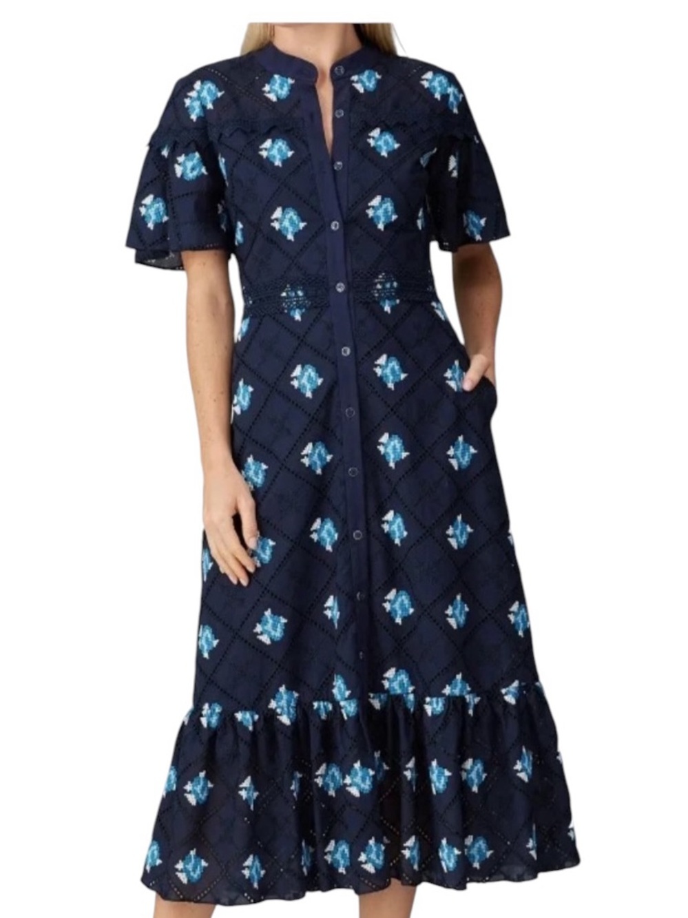 Shoshanna Almendra Dress in Navy 4